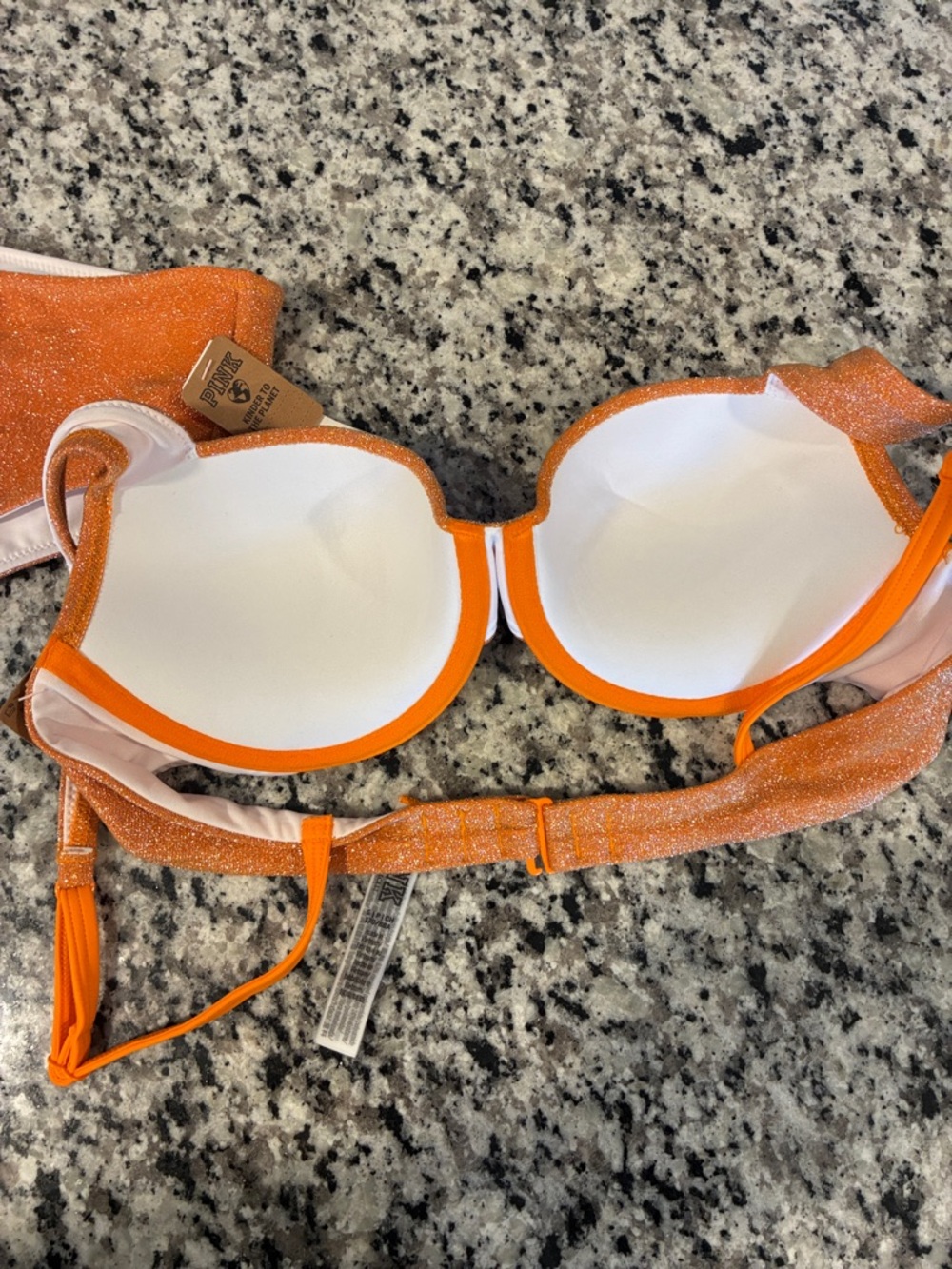 Victoria’s Secret Sparkly Orange Bikini Set NWT Small/Medium - Picture 2 of 7